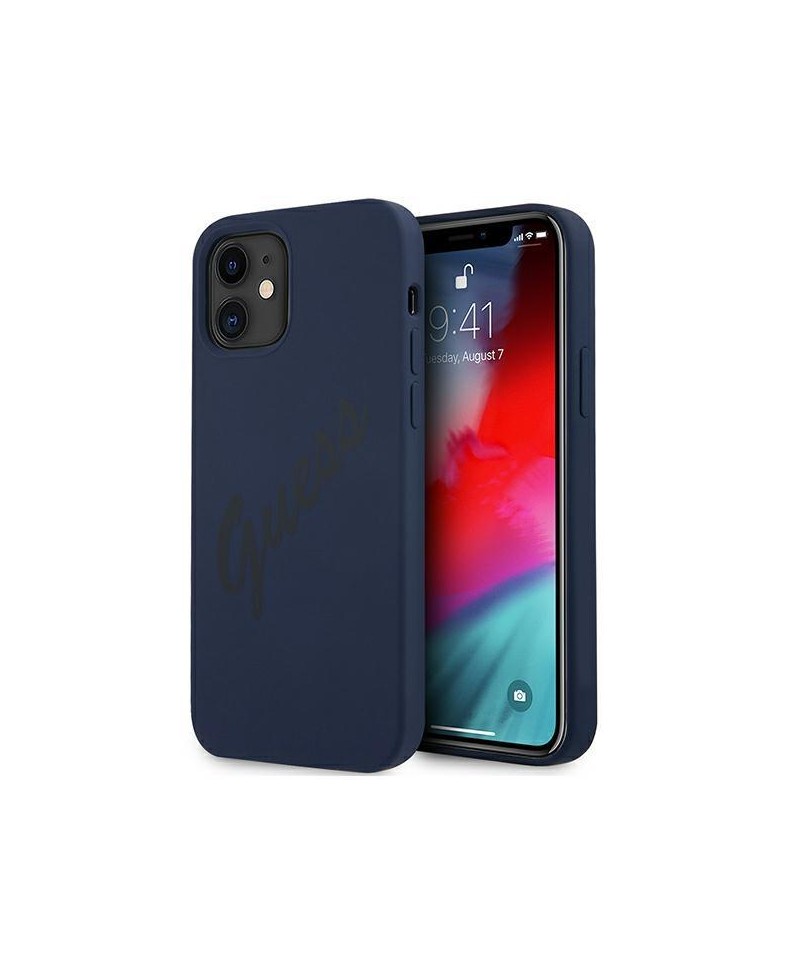 Guess GUHCP12SLSVSBL iPhone 12 mini 5.4" blue/blue hardcase Script Vintage