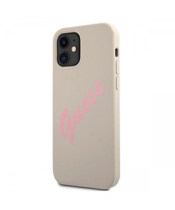 Guess GUHCP12SLSVSGP iPhone 12 mini 5.4" gray pink/grey pink hardcase Silicone Vintage