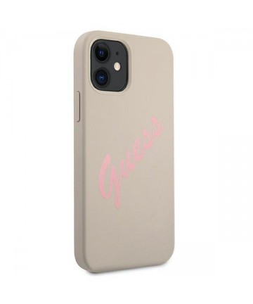Guess GUHCP12SLSVSGP iPhone 12 mini 5.4" gray pink/grey pink hardcase Silicone Vintage