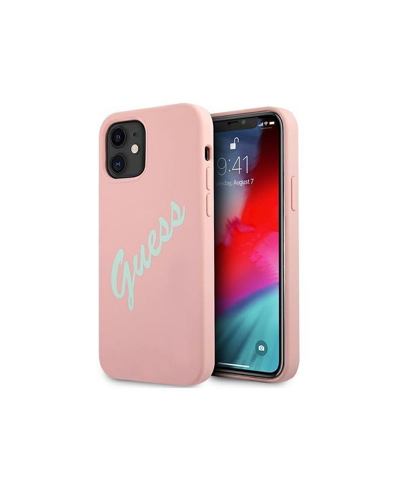 Guess GUHCP12SLSVSPG iPhone 12 mini 5.4" rose green/green pink hardcase Silicone Vintage