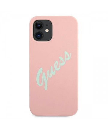 Guess GUHCP12SLSVSPG iPhone 12 mini 5.4" rose green/green pink hardcase Silicone Vintage