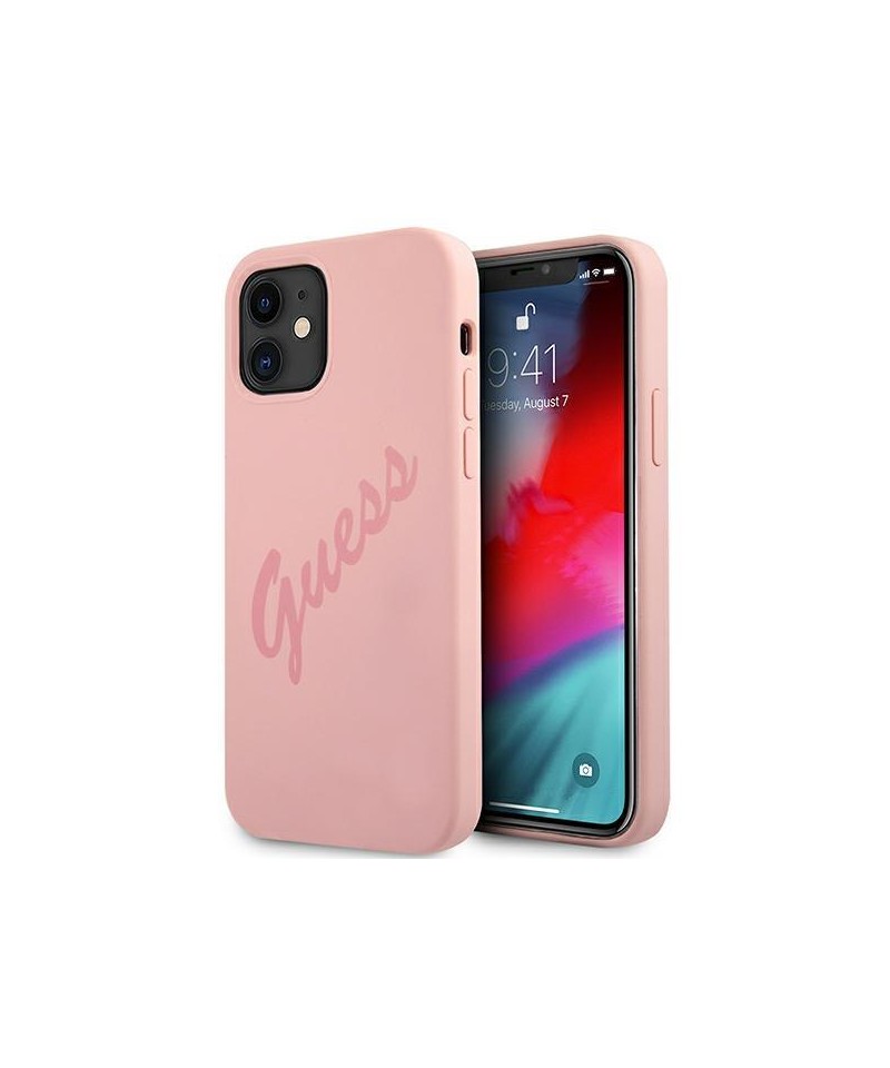 Guess GUHCP12SLSVSPI iPhone 12 mini 5.4" pink/pink hardcase Script Vintage
