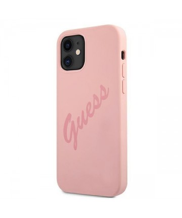 Guess GUHCP12SLSVSPI iPhone 12 mini 5.4" pink/pink hardcase Script Vintage
