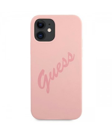 Guess GUHCP12SLSVSPI iPhone 12 mini 5.4" pink/pink hardcase Script Vintage