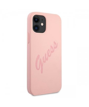 Guess GUHCP12SLSVSPI iPhone 12 mini 5.4" pink/pink hardcase Script Vintage