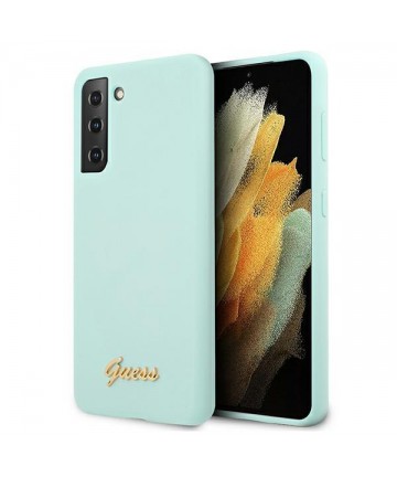 Guess GUHCS21MLSLMGLB S21+ G996 blue/blue hardcase Silicone Script Metal Logo