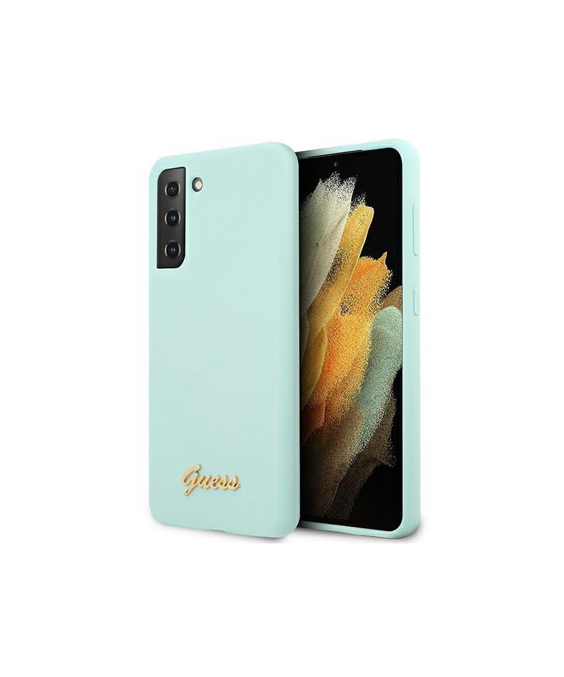 Guess GUHCS21MLSLMGLB S21+ G996 blue/blue hardcase Silicone Script Metal Logo