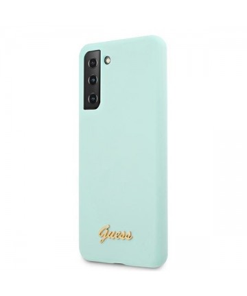 Guess GUHCS21MLSLMGLB S21+ G996 blue/blue hardcase Silicone Script Metal Logo