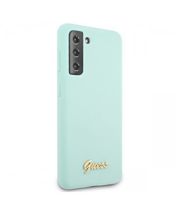 Guess GUHCS21MLSLMGLB S21+ G996 blue/blue hardcase Silicone Script Metal Logo
