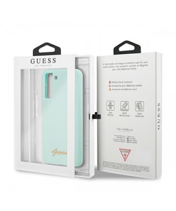 Guess GUHCS21MLSLMGLB S21+ G996 blue/blue hardcase Silicone Script Metal Logo