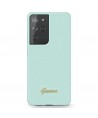 Guess GUHCS21LLSLMGLB S21 Ultra G998 blue/blue hardcase Silicone Script Metal Logo