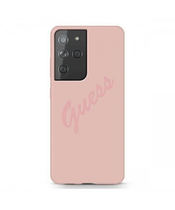 Guess GUHCS21LLSVSPI S21 Ultra G998 pink/pink hardcase Script Vintage