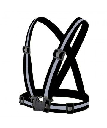 Adjustable reflective harness for running bike - black