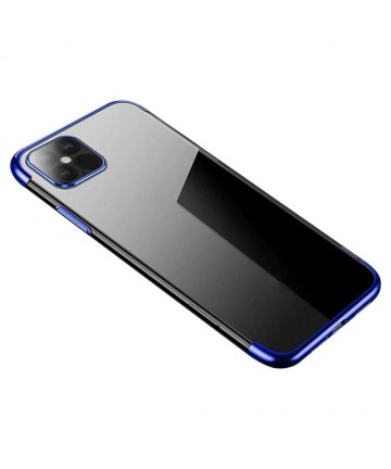 Clear Color Case Gel TPU Electroplating frame Cover for Xiaomi Mi 11 blue