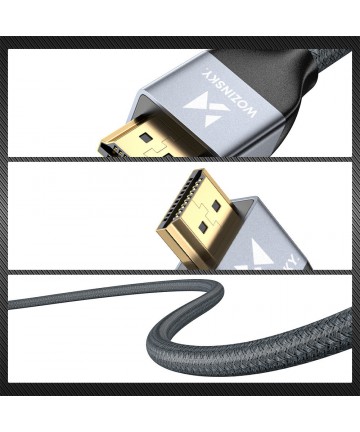 Wozinsky HDMI 2.1 Cable 8K 60 Hz 48 Gbps / 4K 120 Hz / 2K 144 Hz 1 m Silver (WHDMI-10)