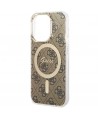 Guess IML 4G MagSafe case for iPhone 15 Pro - brown