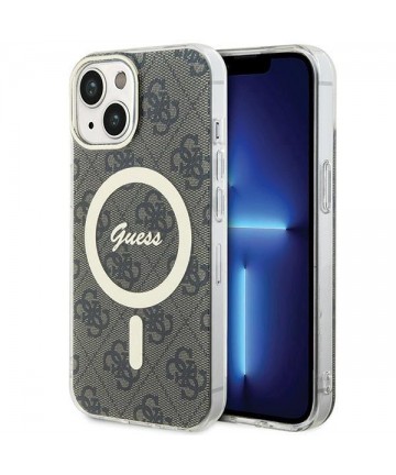 Guess IML 4G MagSafe iPhone 15 Plus Case - Brown