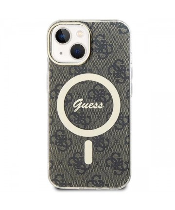 Guess IML 4G MagSafe iPhone 15 Plus Case - Brown