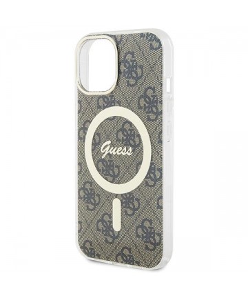 Guess IML 4G MagSafe iPhone 15 Plus Case - Brown