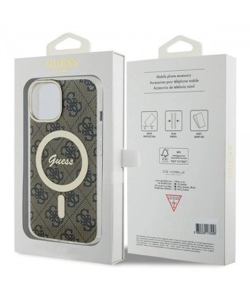 Guess IML 4G MagSafe case for iPhone 15 - brown