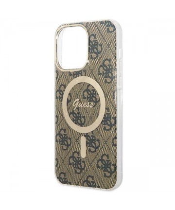 Guess IML 4G MagSafe Case for iPhone 15 Pro Max - Brown