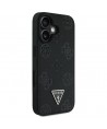 Guess Grained Hot Stamp Peony Triangle Logo MagSafe Case for iPhone 16 - Black