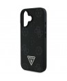 Guess Grained Hot Stamp Peony Triangle Logo MagSafe Case for iPhone 16 - Black