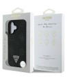 Guess Grained Hot Stamp Peony Triangle Logo MagSafe Case for iPhone 16 - Black