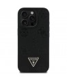 Guess Grained Hot Stamp Peony Triangle Logo MagSafe Case for iPhone 16 Pro - Black