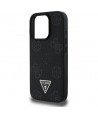 Guess Grained Hot Stamp Peony Triangle Logo MagSafe Case for iPhone 16 Pro - Black