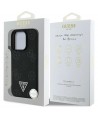 Guess Grained Hot Stamp Peony Triangle Logo MagSafe Case for iPhone 16 Pro - Black