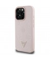 Guess Grained Hot Stamp Peony Triangle Logo MagSafe iPhone 16 Pro Max Case - Pink