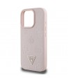 Guess Grained Hot Stamp Peony Triangle Logo MagSafe iPhone 16 Pro Max Case - Pink