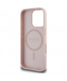 Guess Grained Hot Stamp Peony Triangle Logo MagSafe iPhone 16 Pro Max Case - Pink