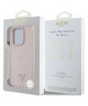 Guess Grained Hot Stamp Peony Triangle Logo MagSafe iPhone 16 Pro Max Case - Pink