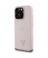 Guess Grained Hot Stamp Peony Triangle Logo MagSafe iPhone 16 Pro Case - Pink