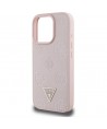 Guess Grained Hot Stamp Peony Triangle Logo MagSafe iPhone 16 Pro Case - Pink