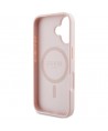 Guess Grained Hot Stamp Peony Triangle Logo MagSafe iPhone 16 Case - Pink
