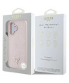 Guess Grained Hot Stamp Peony Triangle Logo MagSafe iPhone 16 Case - Pink