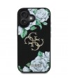 Guess Grained Roses Big 4G logo case for iPhone 16 - black