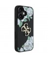 Guess Grained Roses Big 4G logo case for iPhone 16 - black
