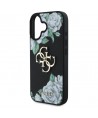 Guess Grained Roses Big 4G logo case for iPhone 16 - black