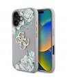 Guess Grained Roses Big 4G Logo iPhone 16 Case - Purple