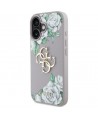 Guess Grained Roses Big 4G Logo iPhone 16 Case - Purple