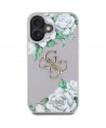 Guess Grained Roses Big 4G Logo iPhone 16 Case - Purple