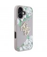 Guess Grained Roses Big 4G Logo iPhone 16 Case - Purple