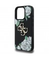 Guess Grained Roses Big 4G logo iPhone 16 Pro case - black