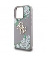 Guess Grained Roses Big 4G Logo iPhone 16 Pro Case - Purple