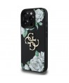 Guess Grained Roses Big 4G logo case for iPhone 16 Pro Max - black