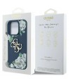 Guess Grained Roses Big 4G logo case for iPhone 16 Pro Max - blue